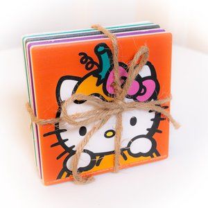 Hello Kitty Halloween Ceramic Coaster Set (4)